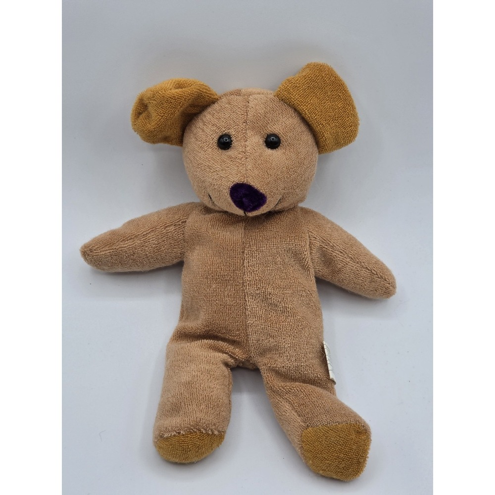 Vintage Terry Cloth Brown Bear/Mouse Purple Nose Plush Toy